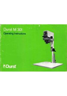 Durst M 301 manual. Camera Instructions.